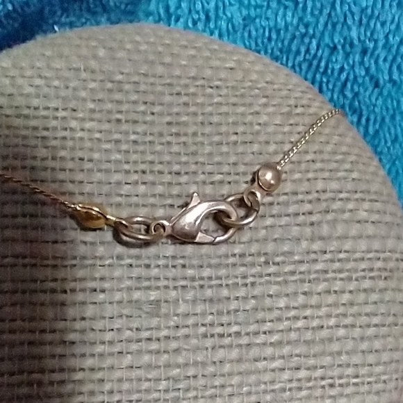 Goldtone chain with goldtone tube beads vintage - Picture 3 of 4